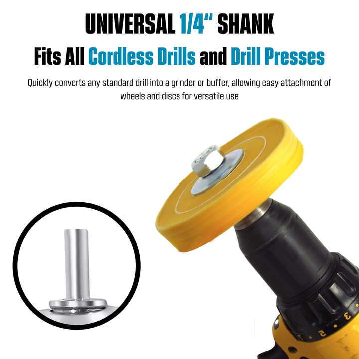 Adaptador de eje de taladro para pulir y esmerilar muelas Arber de 1/2 pulgada
