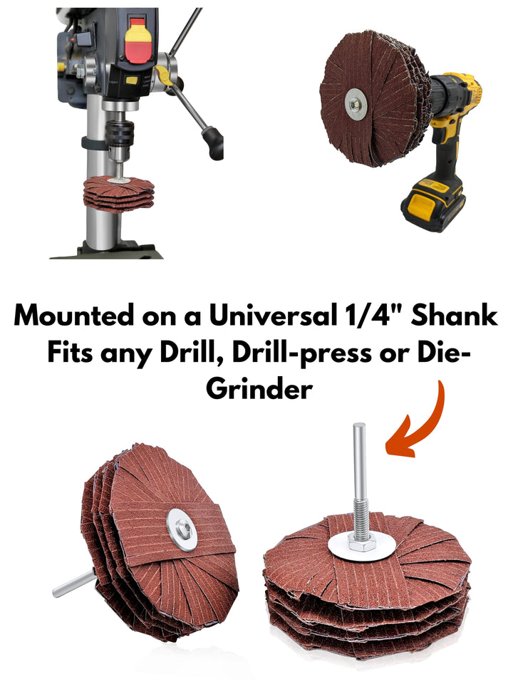 Kit de trapeador de lijado de 4" para taladradora y lijadora de láminas de moldeado