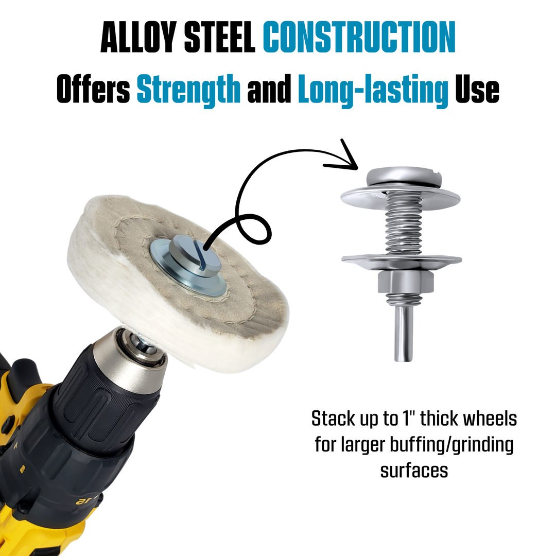 Drill Arbor Adapter Mandrel for Buffing and Grinding Wheels, 1/2-inch Diameter