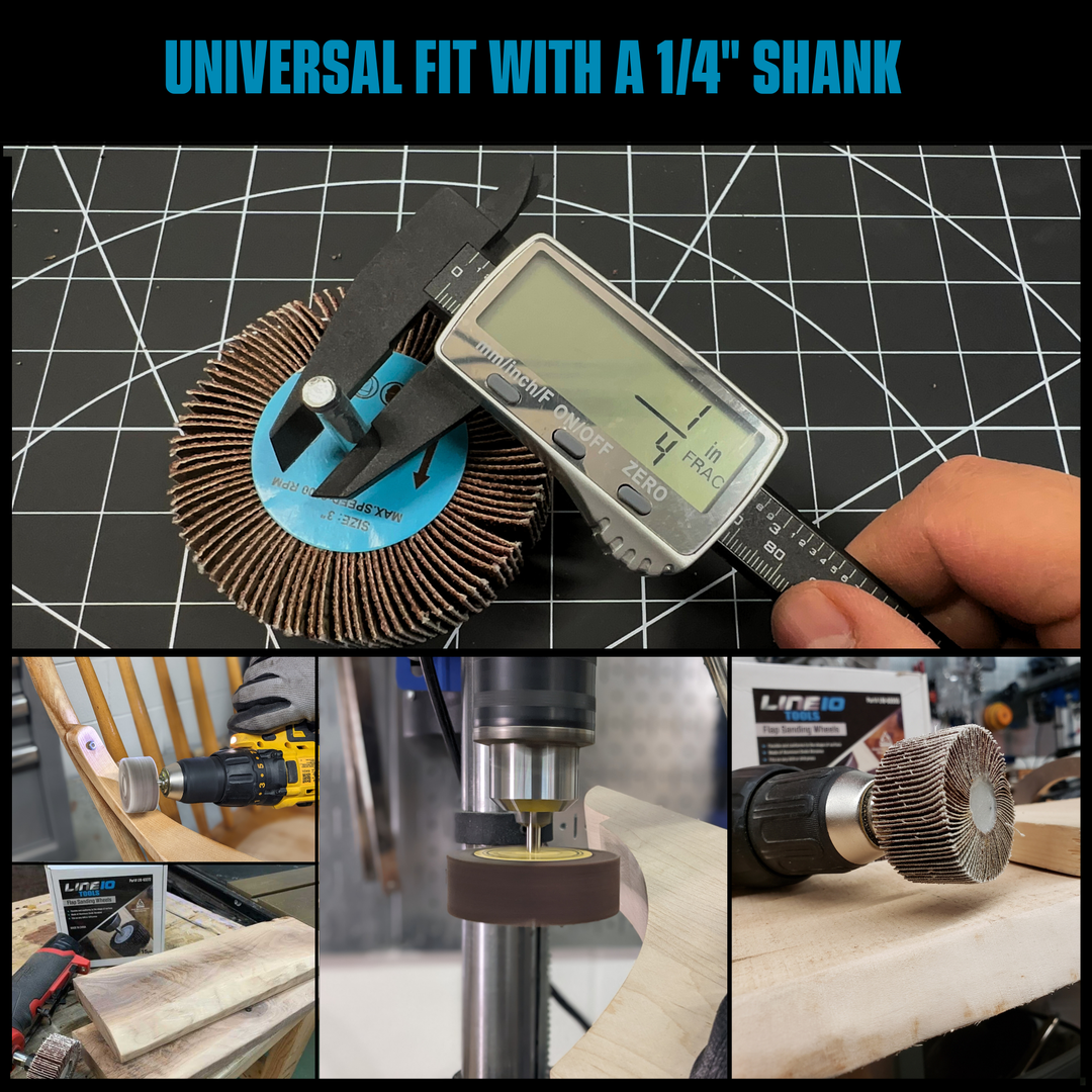 4 Pack Large Flap Sanding Wheels Kit fits Drill and Die Grinder for Wood and Metal