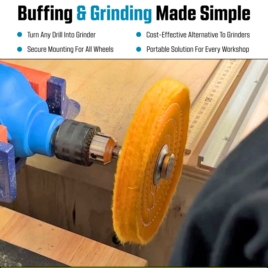 Drill Arbor Adapter Mandrel for Buffing and Grinding Wheels, 1/2-inch Diameter