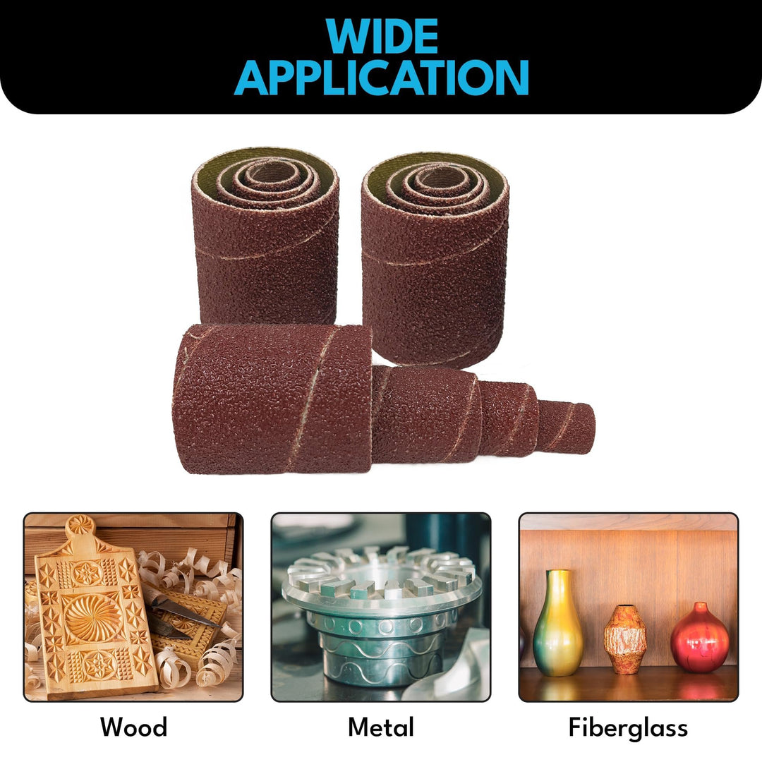 Juego de fundas de lijado de 2" de largo para lijadora de tambor (paquete de 12) | Viene en grano 60, 80 o 120
