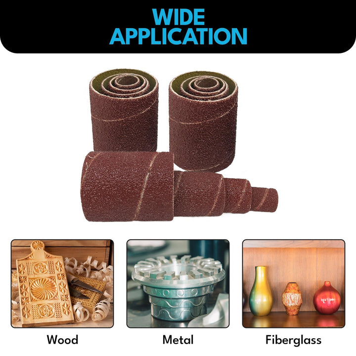 Juego de fundas de lijado de 2" de largo para lijadora de tambor (paquete de 12) | Viene en grano 60, 80 o 120