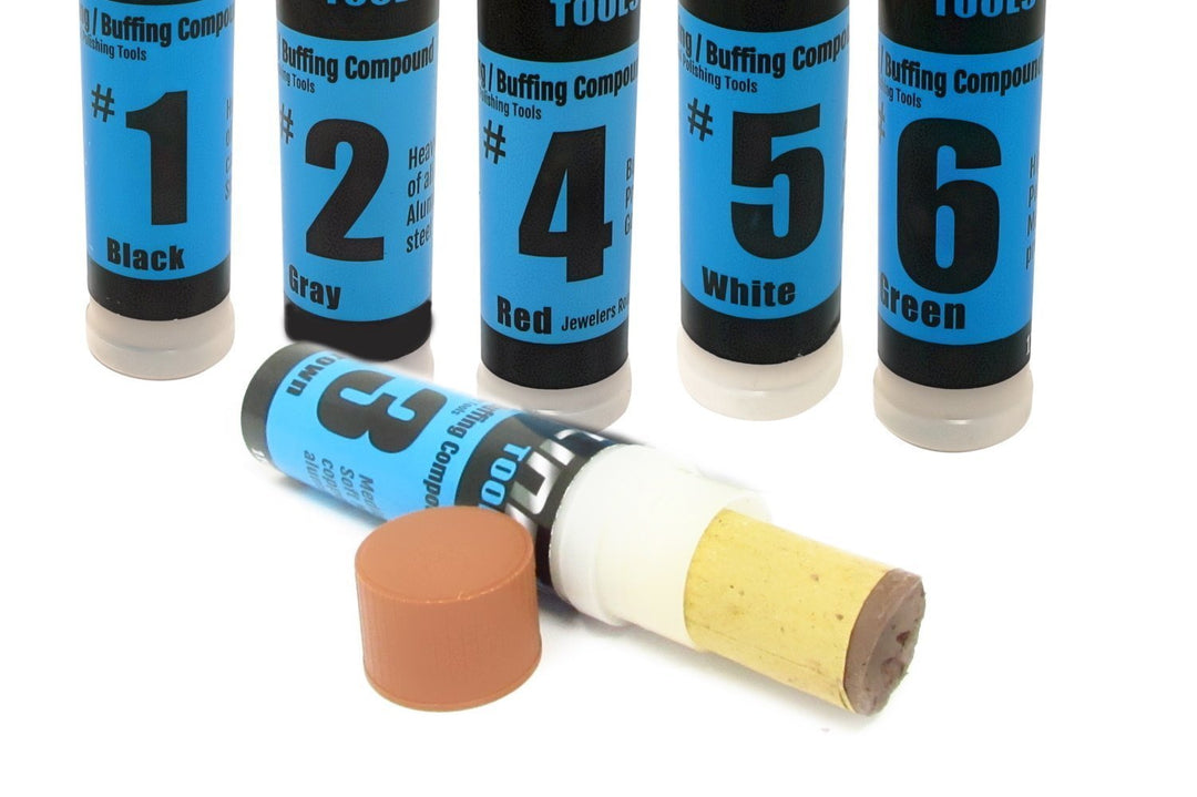Metal Polishing Buffing Compound Bar Kit Polish Paste for Aluminum, Stainless Steel, Jewelry, Red Rouge, Green Lapping, Black Tripoli for High Gloss Shine and Scratch Removal