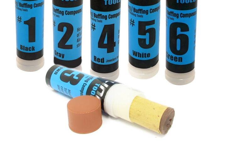 Metal Polishing Buffing Compound Bar Kit Polish Paste for Aluminum, Stainless Steel, Jewelry, Red Rouge, Green Lapping, Black Tripoli for High Gloss Shine and Scratch Removal