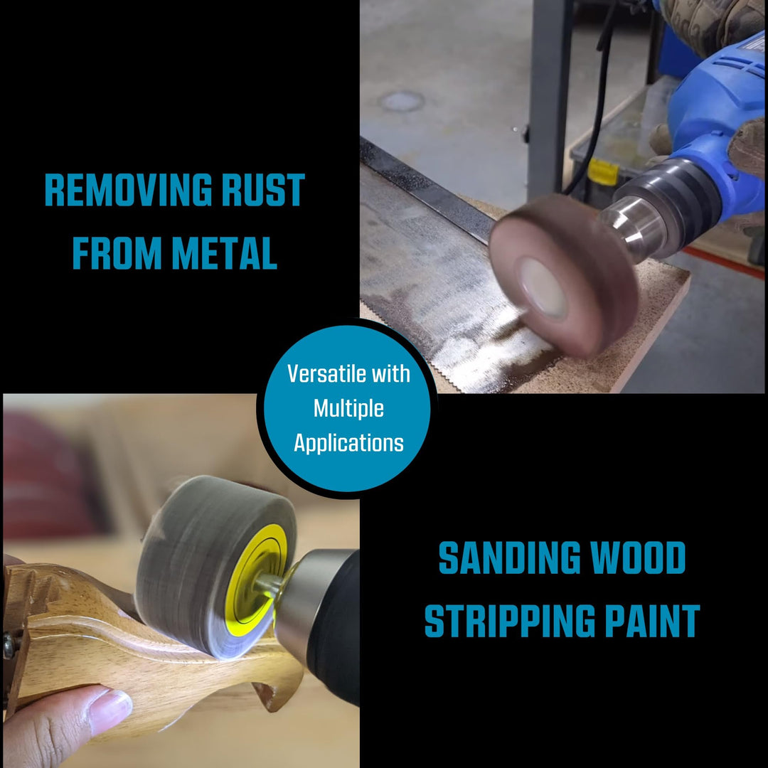 LINE10 Tools 16pk Flap Sanding Wheels Kit fits Drill and Die Grinder for Wood and Metal