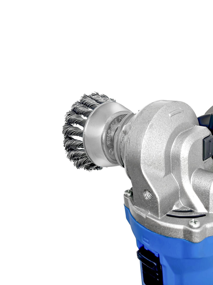 Cepillo de copa de alambre anudado de 3 pulgadas para amoladoras angulares (eje 5/8-11)