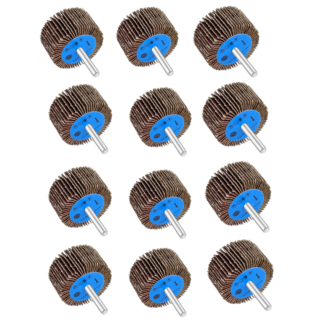 12pc Flap Sanding Wheels for Drill and Die Grinder Wood and Metal, Assorted Kit Comes in 60, 80, 100, 240 Grit