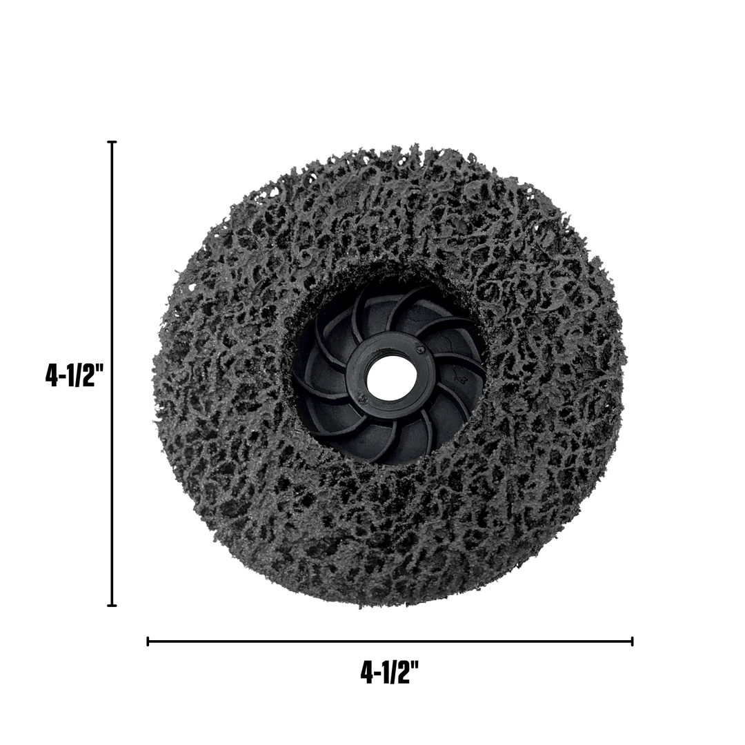 Lot de 4 disques à dénuder en carbure de silicone noir 4-1/2" avec arbres filetés 5/8-11 pour meuleuses d'angle