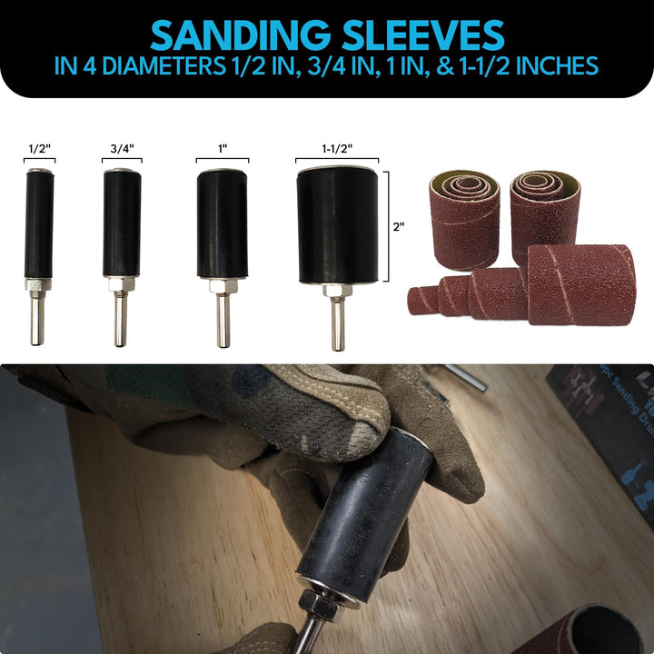 Manchons de ponçage de 2" de long pour ensemble de ponceuses à tambour (paquet de 12) | Disponible en grains 60, 80 ou 120