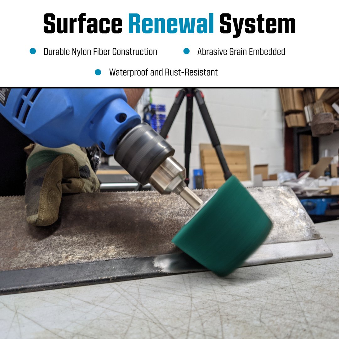 7pk Non Woven Abrasive Drill Buffing Attachment Set, Green, Coarse