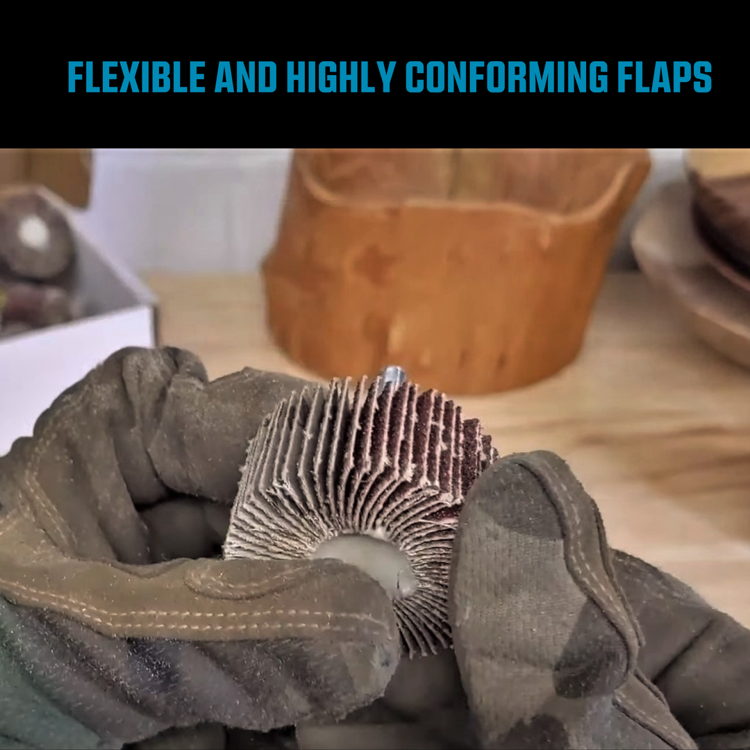 12pc Flap Sanding Wheels for Drill and Die Grinder Wood and Metal, Assorted Kit Comes in 60, 80, 100, 240 Grit