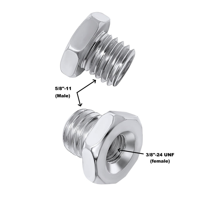 Paquete de 2 adaptadores de eje reductor para cepillos de alambre en amoladoras angulares de eje 5/8-11 a 3/8-24 UNF