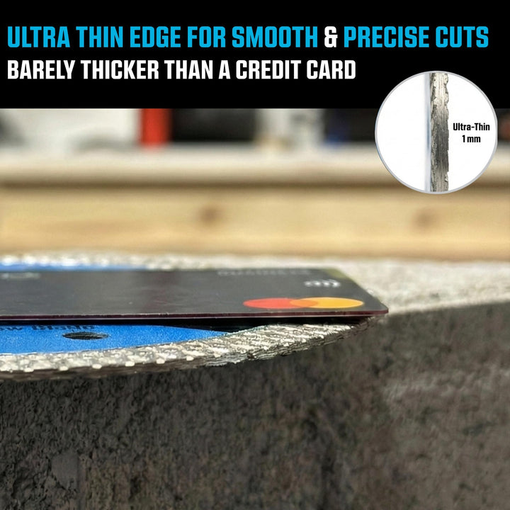 5pk 4.5 Inch Diamond Saw Blades for Angle Grinder - Ultra Thin Tile Cutting Wheel Ceramic Blade - Professional Porcelain Tile Cutter Tool X-Turbo Rim for Granite Stone Masonry Wet Dry Cut