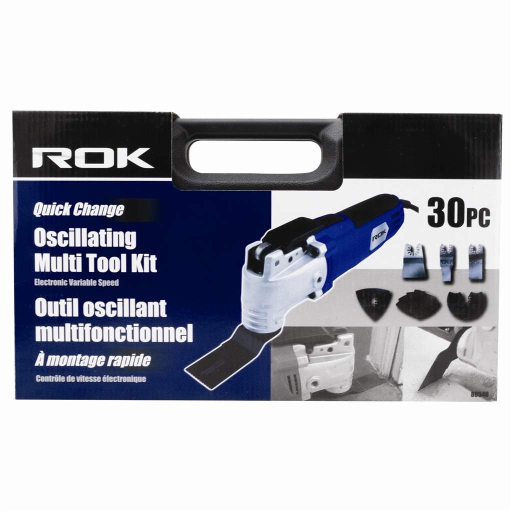 ROK 30pc Quick-Change Oscillating Multi-Tool Kit, 4.0 Amp