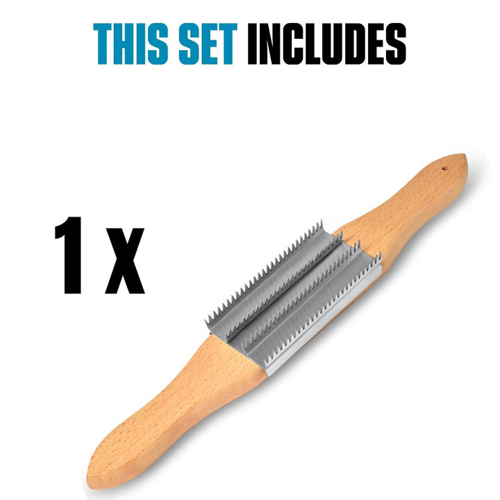 Buffing Wheel Rake, Long Beechwood Handle, Two-Handed Operation