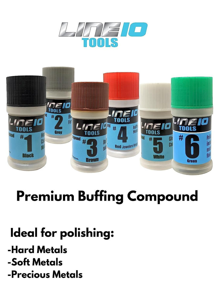 LINE10 Tools Compuesto para pulir y pulir metal, juego de 6 piezas
