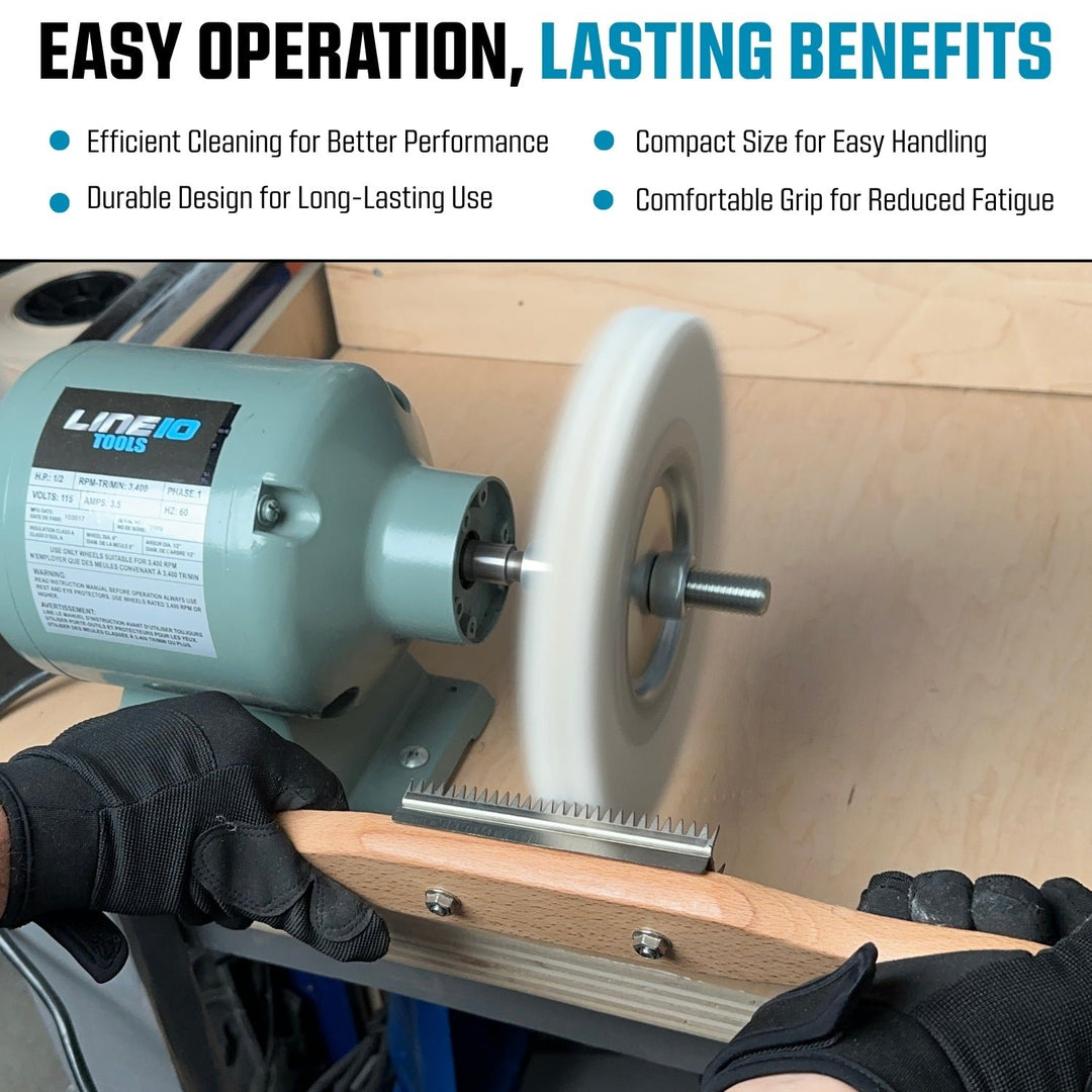 Buffing Wheel Rake, Long Beechwood Handle, Two-Handed Operation