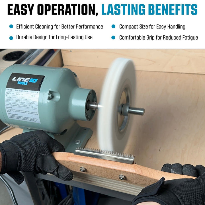 Buffing Wheel Rake, Long Beechwood Handle, Two-Handed Operation