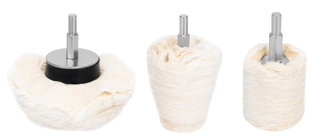 3pk Drill Buffing Polishing Kit  Attachments on 1/4″ Shank Drill Buffer Set for Metal, Aluminum, Chrome Steel Finishing