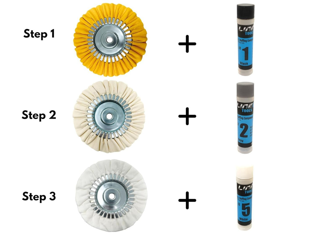 8" Airway Polishing Wheel Kit with 3-Step Buffing Compound