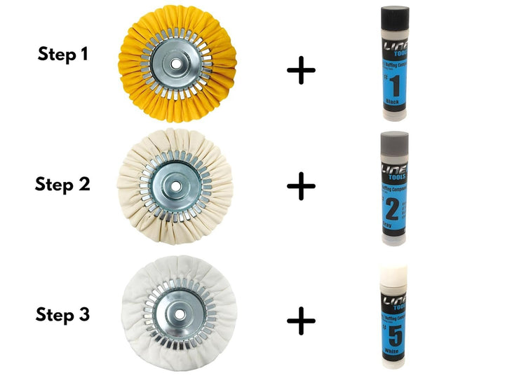 8" Airway Polishing Wheel Kit with 3-Step Buffing Compound