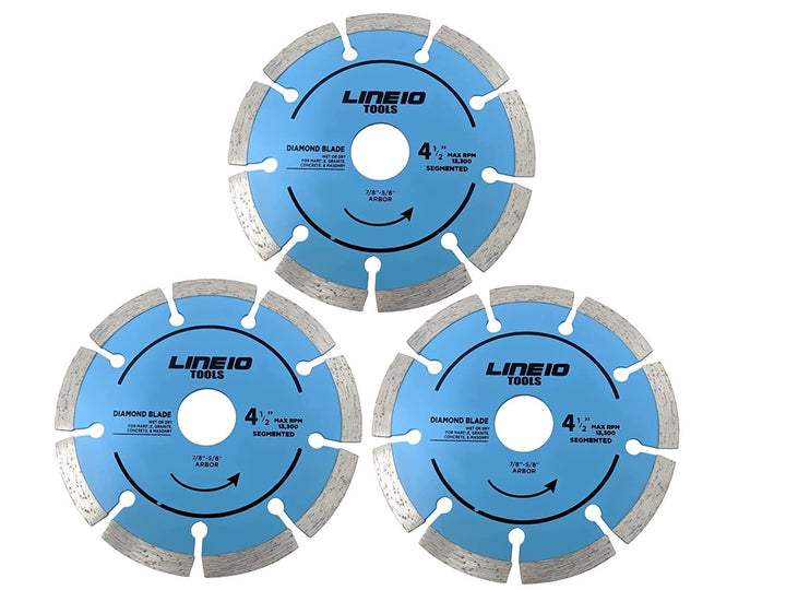 Juego de 3 hojas de corte de diamante para amoladora angular de 4-1/2 pulgadas