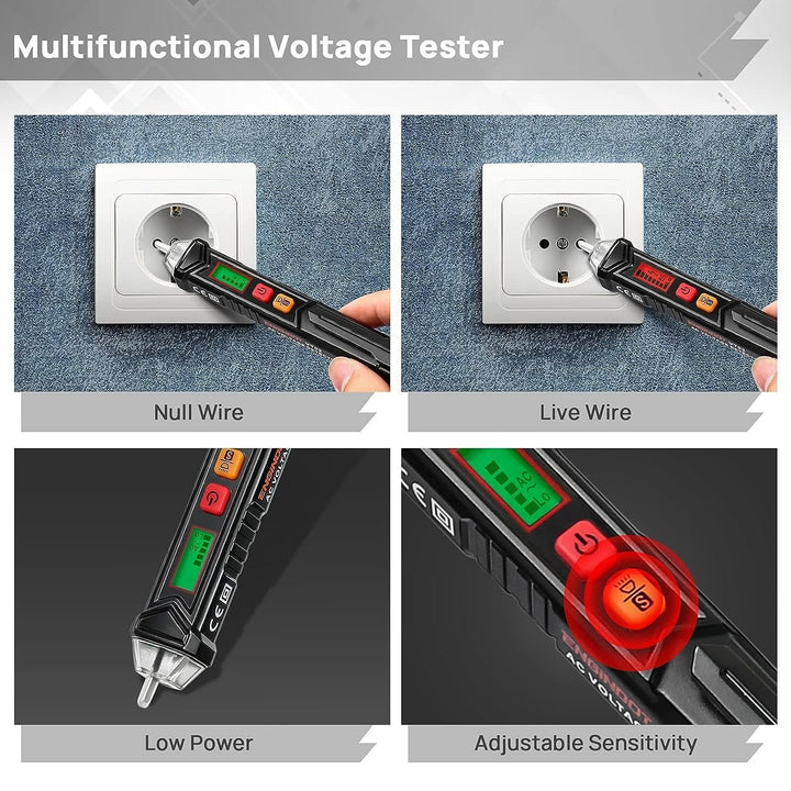 Non-Contact Voltage Electrical Tester Detectable with Dual Range