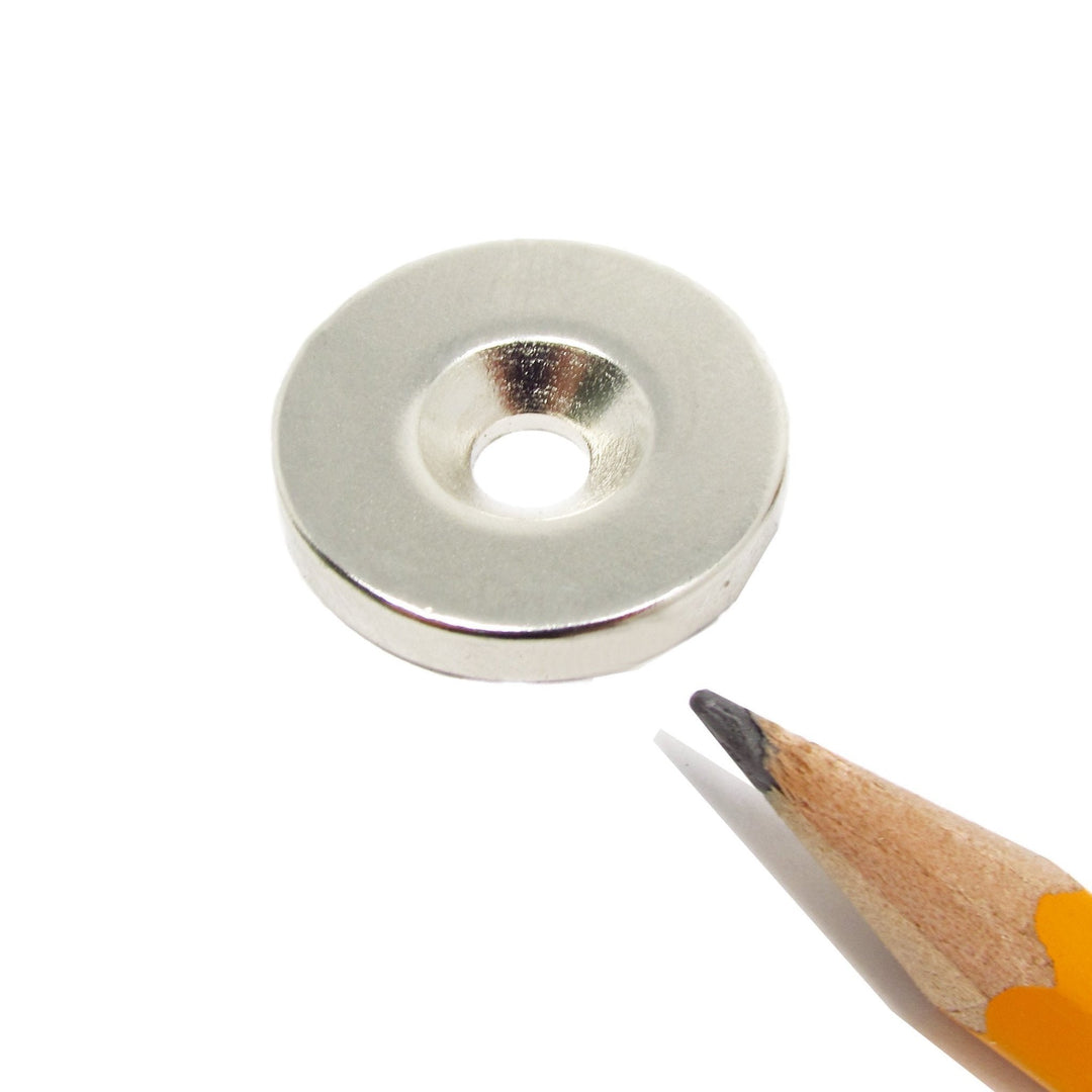 Imán de neodimio en forma de disco con orificio para fregadero de encimera de 3/4" de diámetro x 1/8" de espesor