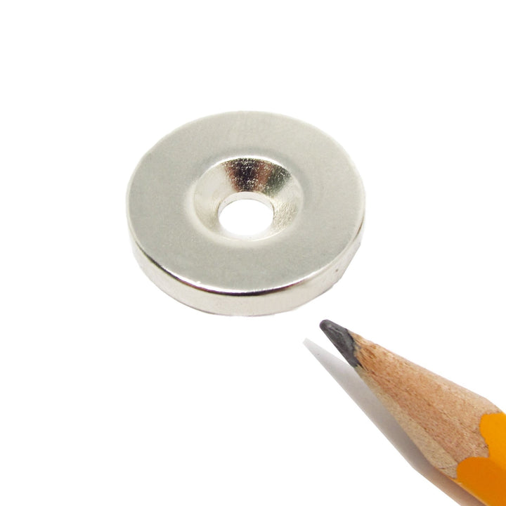 Imán de neodimio en forma de disco con orificio para fregadero de encimera de 3/4" de diámetro x 1/8" de espesor