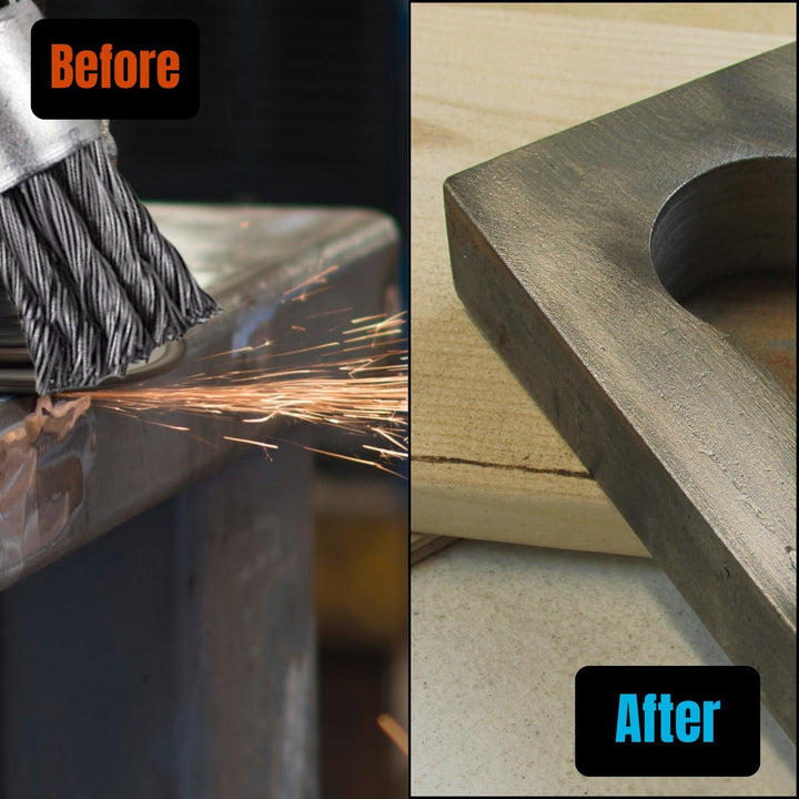 10pk 1" Knotted Wire End Brush for Drill, 1/4" Hex Shank