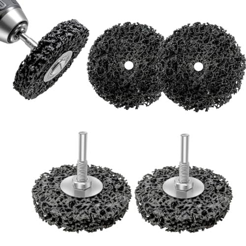 5pk Paint Stripping Disc Drill Attachment, 3" Rust Removal Wheel Kit, Metal Cleaning, BBQ, Autobody