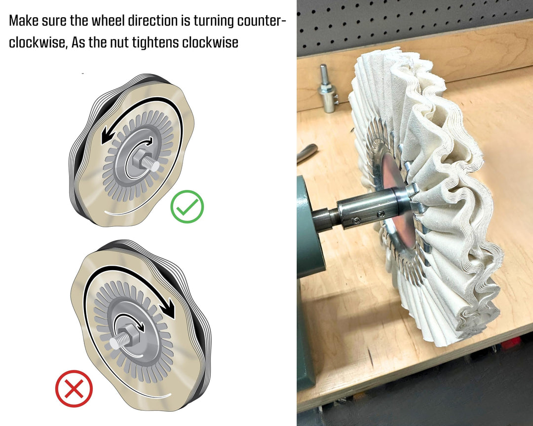 Bench Grinder to Buffing Machine Extension Adapter, 5/8" Thread
