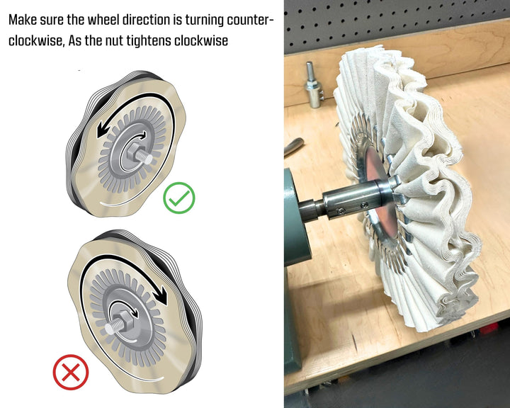 Bench Grinder to Buffing Machine Extension Adapter, 5/8" Thread