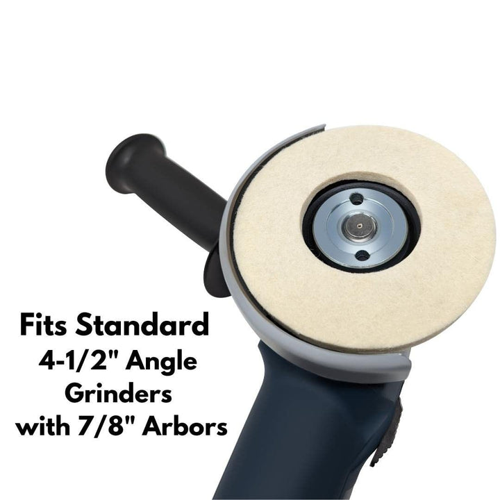 10pk 4-1/2" Roue de polissage en feutre avec arbre 7/8" pour meuleuse d'angle