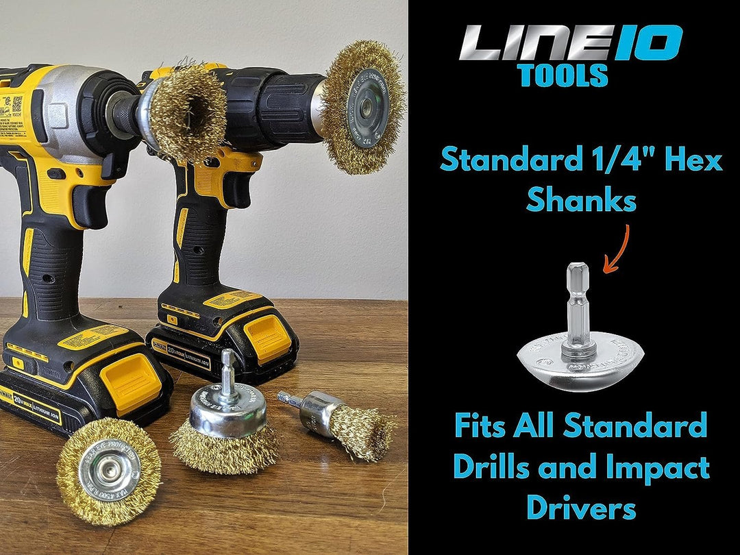 Ensemble de 5 roues et coupelles pour brosse métallique à revêtement en laiton