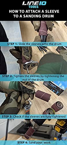 Ensemble de 16 tambours et manchons de ponçage de 2 po de long pour perceuse