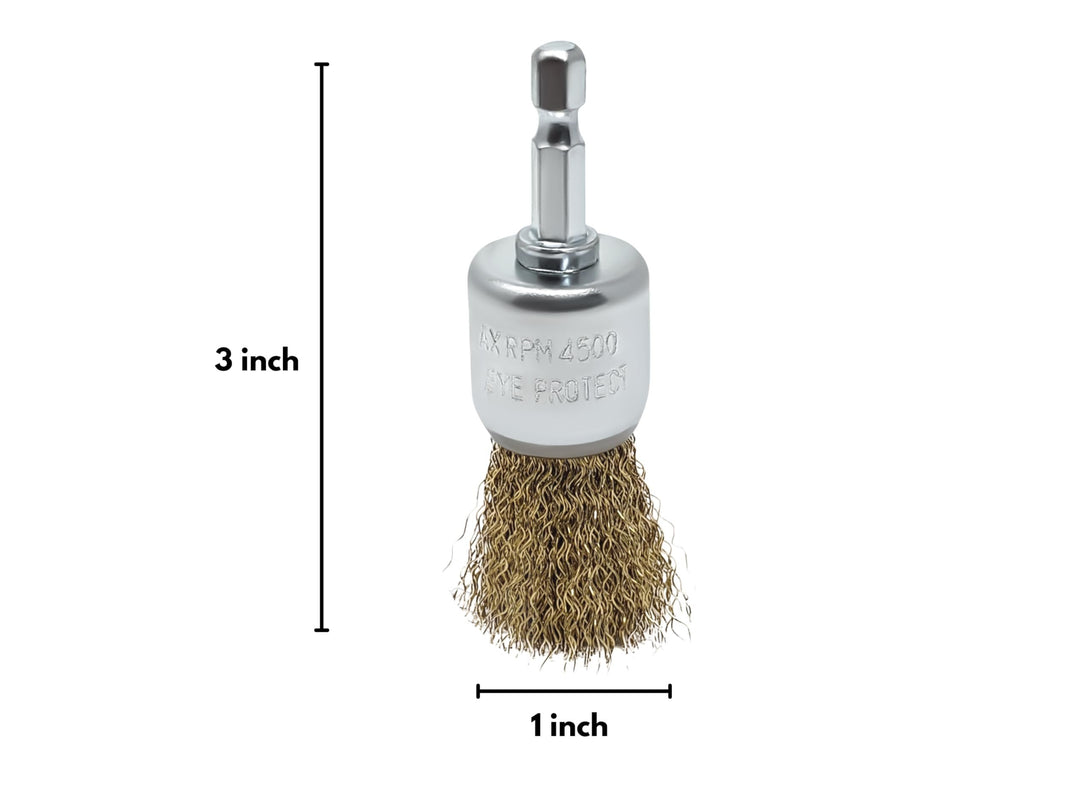 12pk 1" Wire End Brush for Drill,1-inch Diameter, Brass-Coated