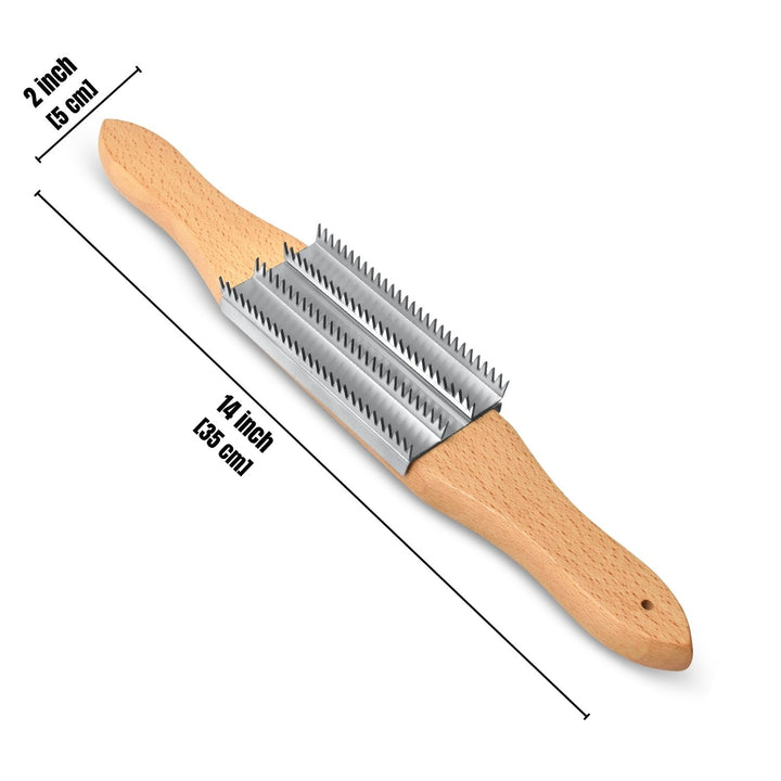 Buffing Wheel Rake, Long Beechwood Handle, Two-Handed Operation