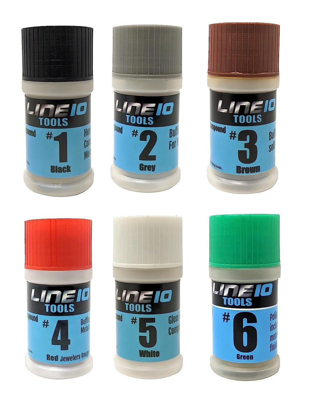 LINE10 Tools Compuesto para pulir y pulir metal, juego de 6 piezas