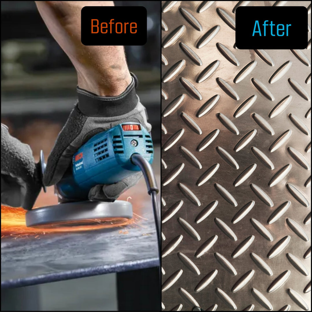 Lot de 5 disques à lamelles abrasifs non tissés rouges 4-1/2" avec arbre fileté 5/8-11 pour meuleuse d'angle