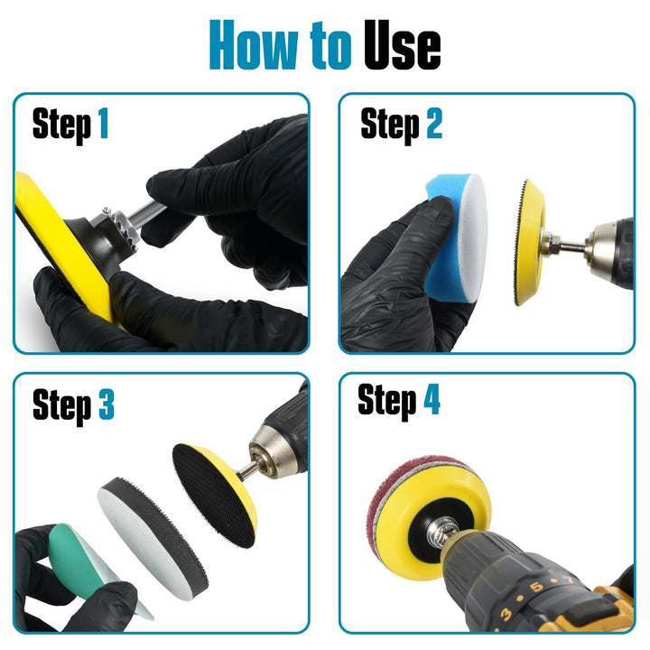 3" Wet Sanding Polishing Kit for Drill, Headlight Restoration
