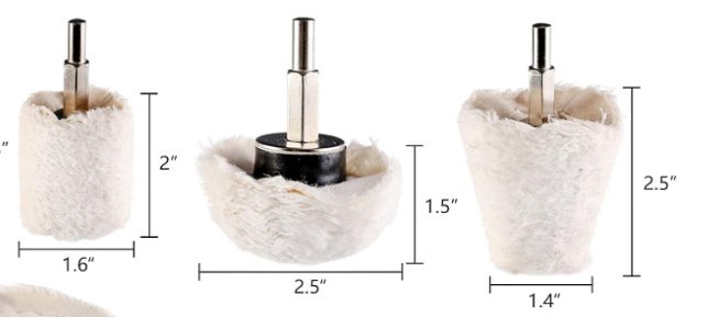 3pk Drill Polishing Kit, 1/4" Shank Drill Buffers