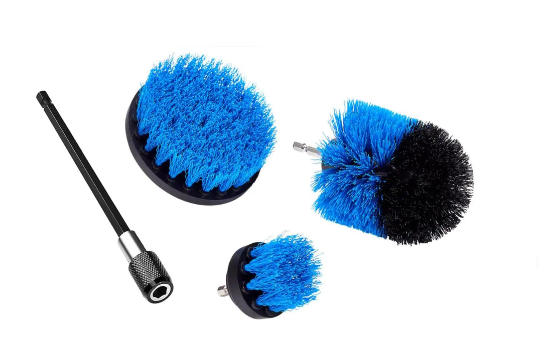4pc Drill Brush Set with 6-Inch Extension for Power Cleaning
