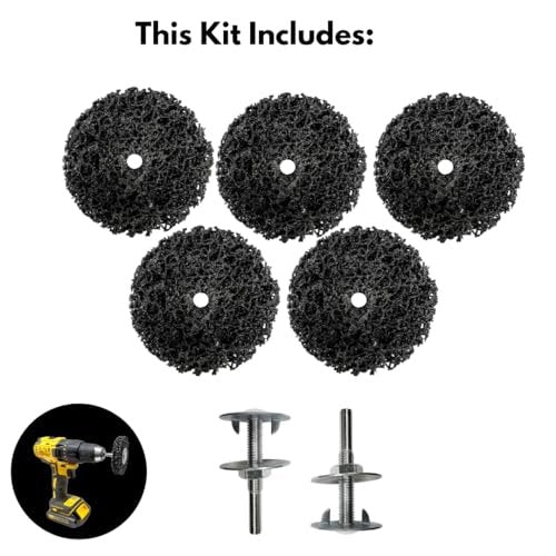 5pk Paint Stripping Disc Drill Attachment, 3" Rust Removal Wheel Kit, Metal Cleaning, BBQ, Autobody
