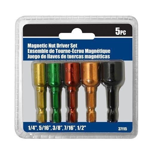 5pc Magnetic Nut driver Setter Set - Color Coded