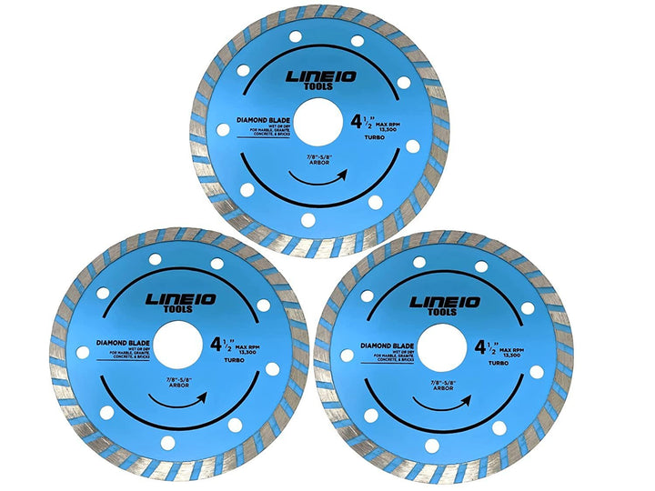 Juego de 3 hojas de corte de diamante para amoladora angular de 4-1/2 pulgadas