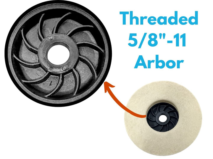 Lot de 4 roues de polissage en feutre 4-1/2" avec arbre fileté 5/8-11 pour meuleuse d'angle