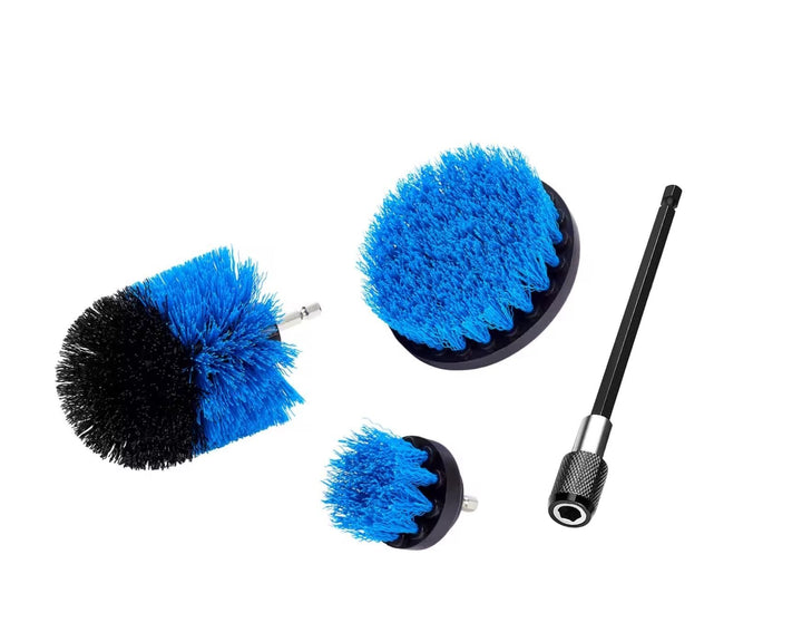 4pc Drill Brush Set with 6-Inch Extension for Power Cleaning