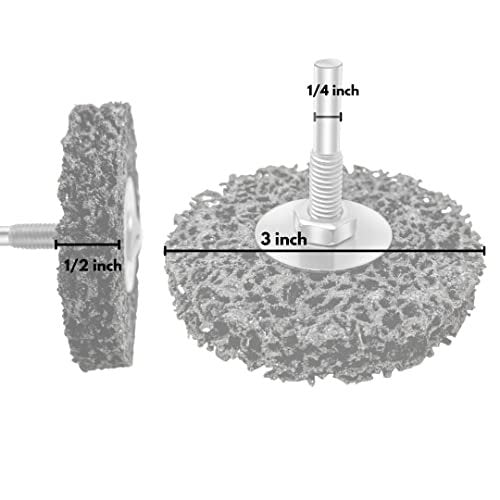 5pk Paint Stripping Disc Drill Attachment, 3" Rust Removal Wheel Kit, Metal Cleaning, BBQ, Autobody
